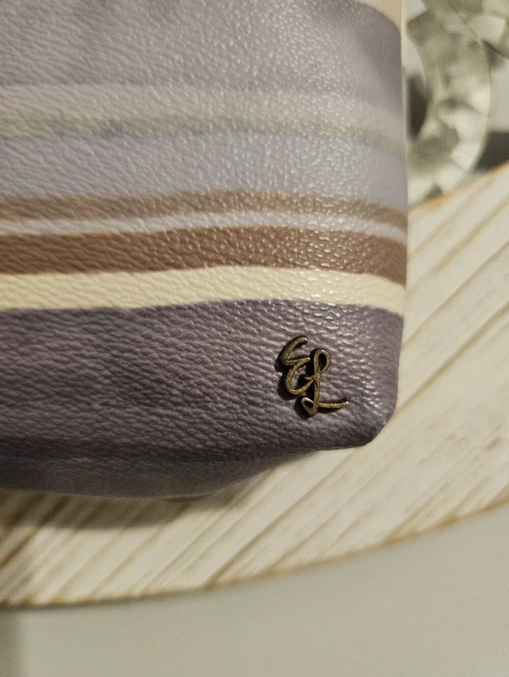 Elliott Lucca Striped Synthetic Crossbody/Clutch
